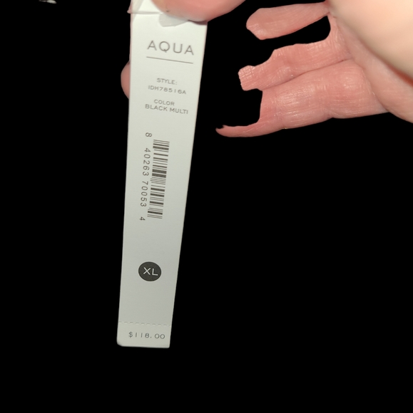 AQUA Star Foil Print High Neck Sheer Puff Sleeve Mini Dress Size XL - Picture 4 of 5